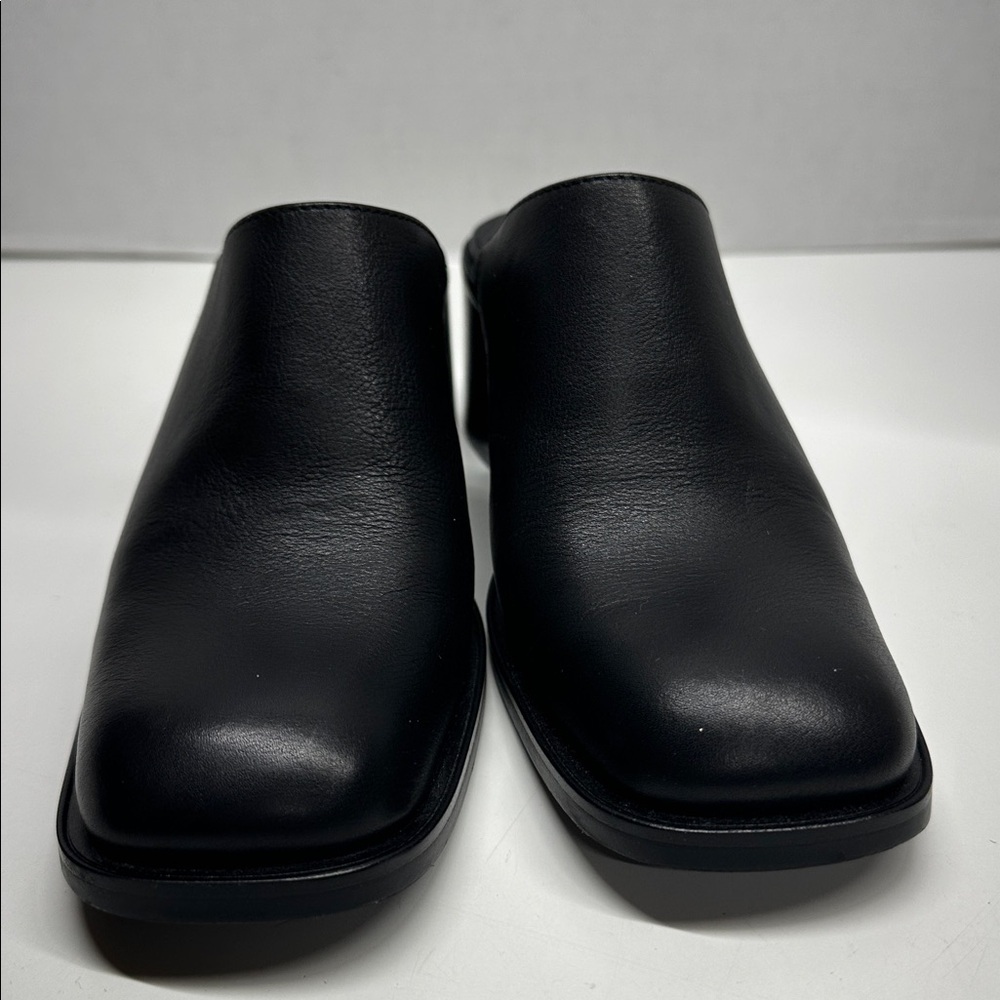 Jeffrey Campbell Walkin Mules Clogs Square Toe Open Back Shoes Leather Black 7.5 - Picture 4 of 11
